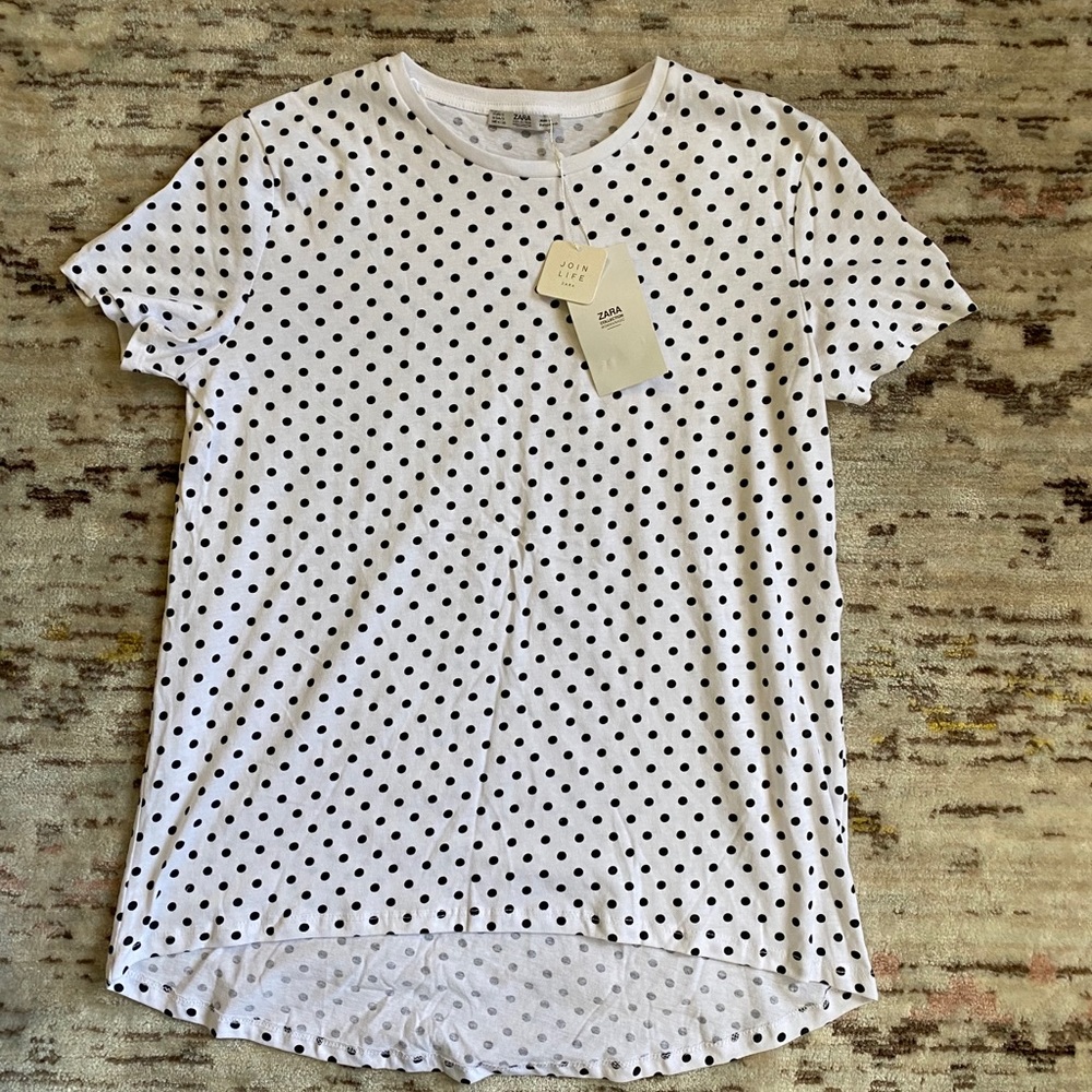 Zara basic polka dot t shirt